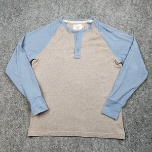 The Normal Brand Henley Shirt Mens Medium Blue Gray Henley Long Sleeve Casual